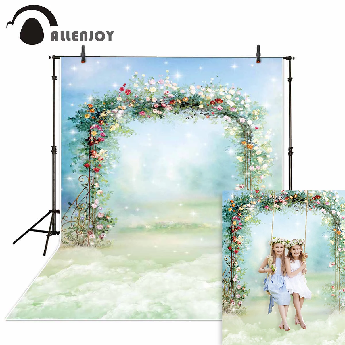 Allenjoy весенний фон для фотосъемки с цветами рамкой рисунком облаков Детские