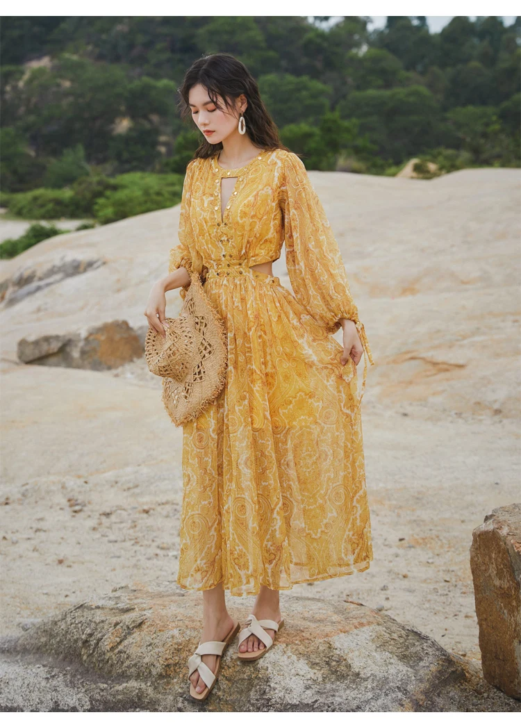 2022 New Arrival Autumn Boho Women Maxi 