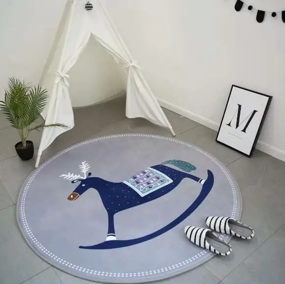 P-diameter -150cm Простой Детский развивающий коврик для ползания ковер игровой коврик круглой формы малыш толстый ковер украшение в детскую комнату BXX021 - Цвет: P-diameter -150cm