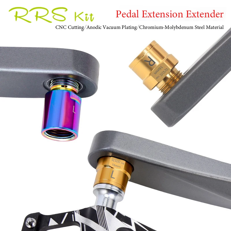 Rrskit Pedal Axle Extender 16mm/20mm Bicycle Steel Extension Bolts Spacers Suitable For Road Or Mountain