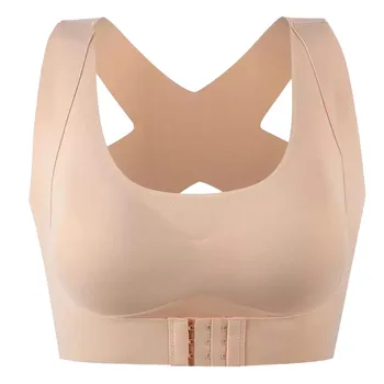 

Women Underwear Sexy Lingerie Lace Sports Bra Breathable Solid Color Push Up Comfortable Cross Side Front Buckle Big Size #T2G