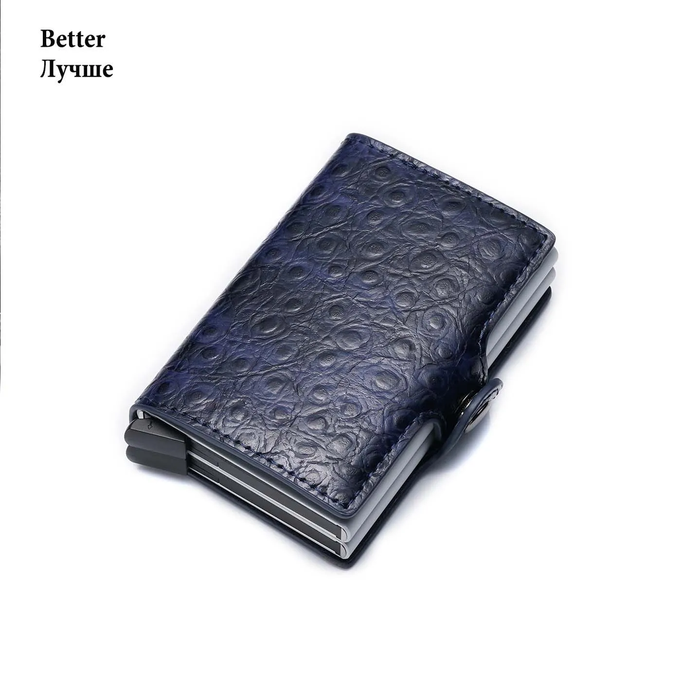 blue better Модный RFID двойной чехол-портмоне для карточек ID металлический держатель для кредитных карт с винтажным бизнес алюминиевый кошелёк для кредитных карт - Цвет: blue better
