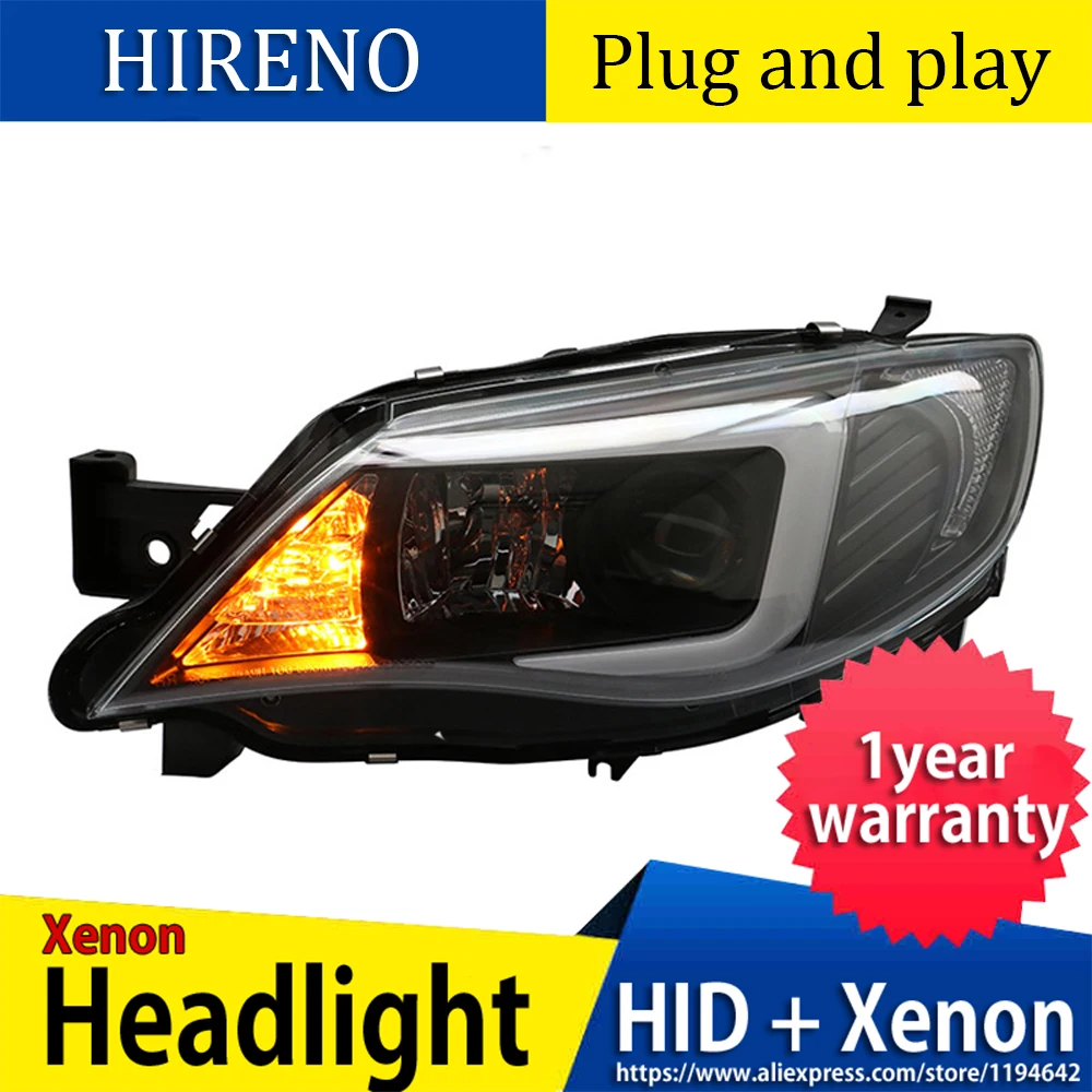 Автомобильный Стильный чехол для фары для Subaru WRX STI 2009-2012, светодиодный фонарь, DRL Объектив, двойной луч, биксенон, HID
