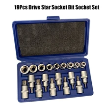 19 шт. 50BV30 1/" Набор торцевых головок Drive Star Набор торцевых головок Инструменты для ремонта внешних E10-E24 Torx T20-T70 Набор торцевых головок с чехол для хранения