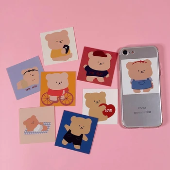 

8Pcs/set 6*6cm Korean Cartoon Kawaii Fat Bear INS Album HD Photo Card Photocard