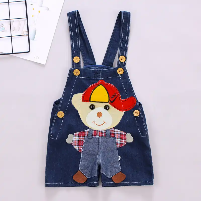 denim short overalls baby boy