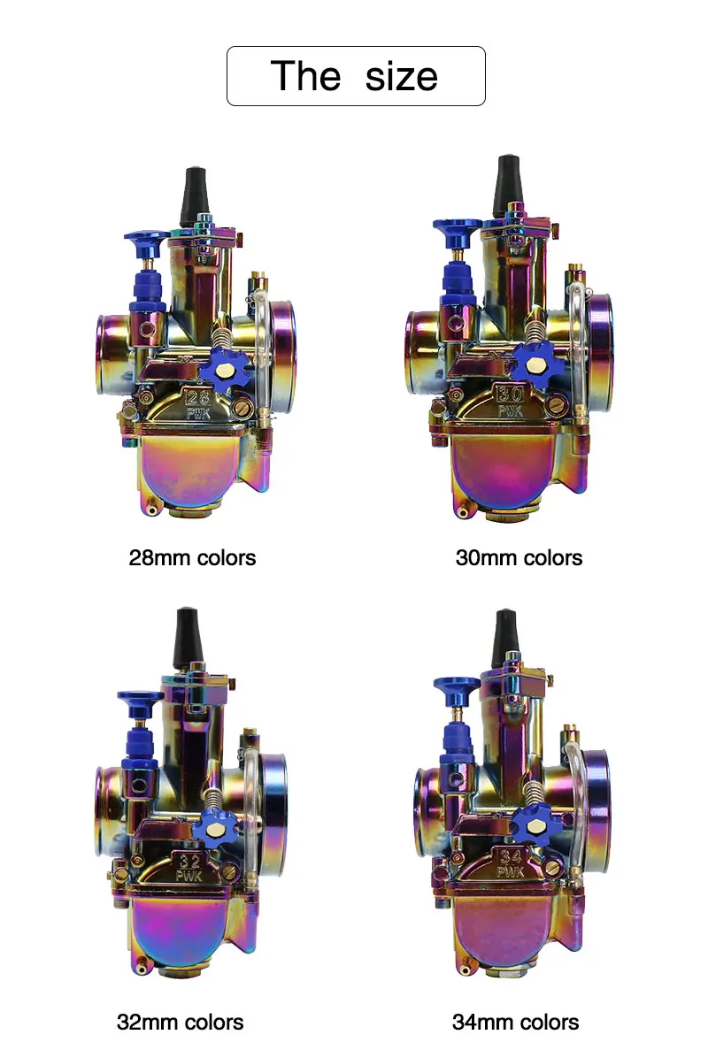 Sclmotos-мотоцикл Keihin PWK Карбюратор Carb 28 мм 30 мм 32 мм 34 мм Красочный Карбюратор с силовой струей подходит для мотокросса