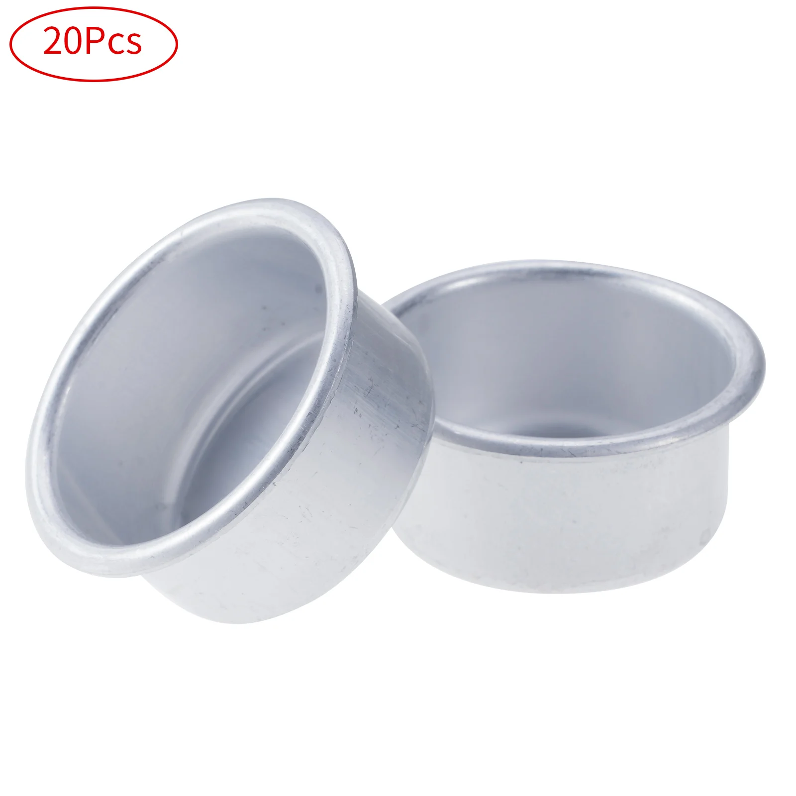 20Pcs Aluminum Candle Cups Standard Wax Candle Mold Pans Making Tools