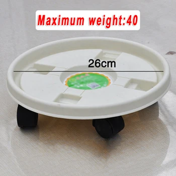 

Resin Plant Stand Tray Wheels Movable Planter Flower Pot Base Home Garden Tool