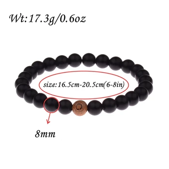 Couples Bracelets For Women Men Classic Natural Wooden&Stone Beads Lover Distance Bracelet Jewelry Friendship Anniversary Gift 5