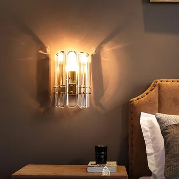 

wall lamp all American postmodern crystal copper lamp staircase corridor lamp of bedroom the head of a bed wall lamp