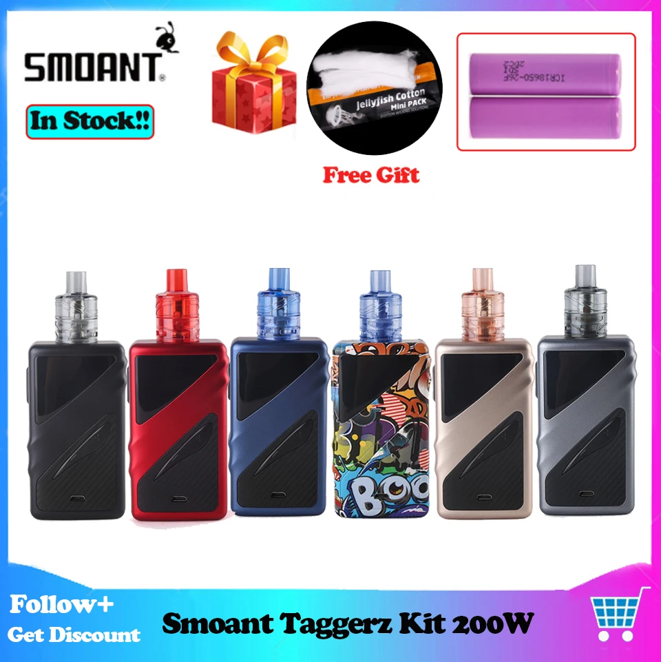 Набор электронной сигареты Smoant Taggerz 200 Вт двойной аккумулятор 18650 OLED экран 2 мл
