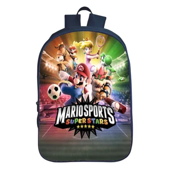 

16 Inch Cartoon Super Mario Bros Sonic Boom Kids Backpack Kindergarten School Bag Children Printing Backpack Girls Boys Mochila