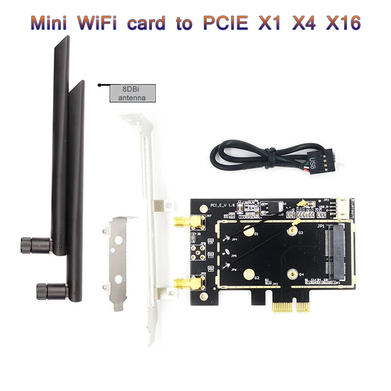 Adaptateur Wifi Pci-e 1x Vers Mini Pci Express, Wi-fi 6, Carte Sans Fil ...