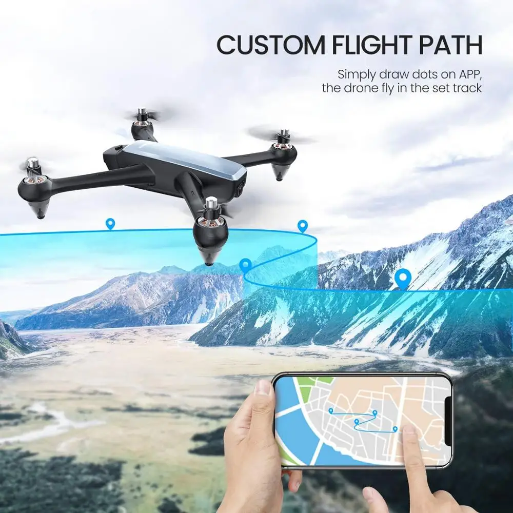 Potensic D60 gps Дрон с 4K широкоугольным HD FPV двойной камерой бесщеточный мотор RC Дрон Квадрокоптер