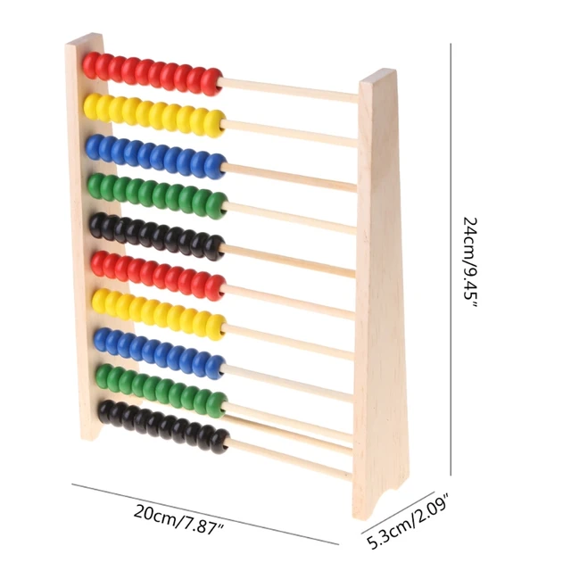 Wooden Abacus 10-row Colorful Beads Counting Kid Maths Learning educational toy 6