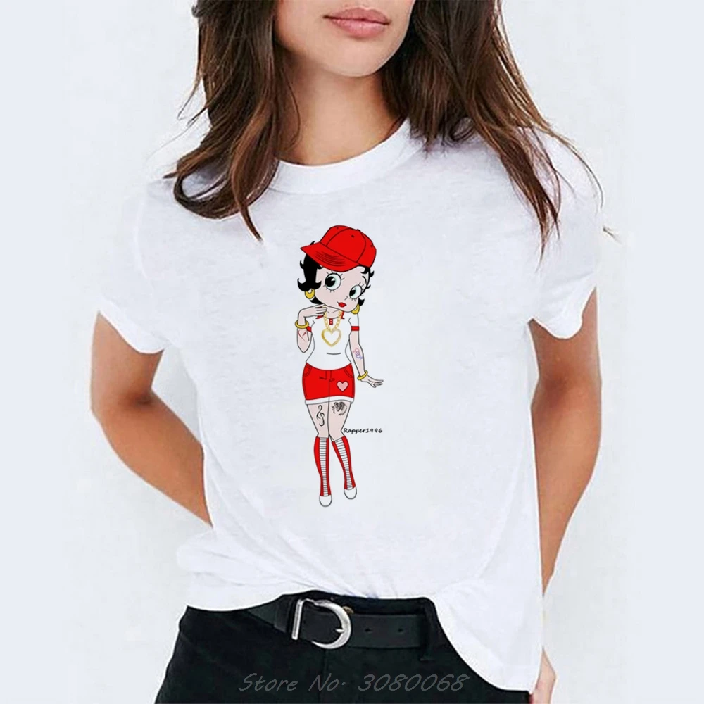 Betty Boop футболка женская летняя Эстетическая женская одежда футболка с Микки Маусом Женская Модная стильная женская футболка