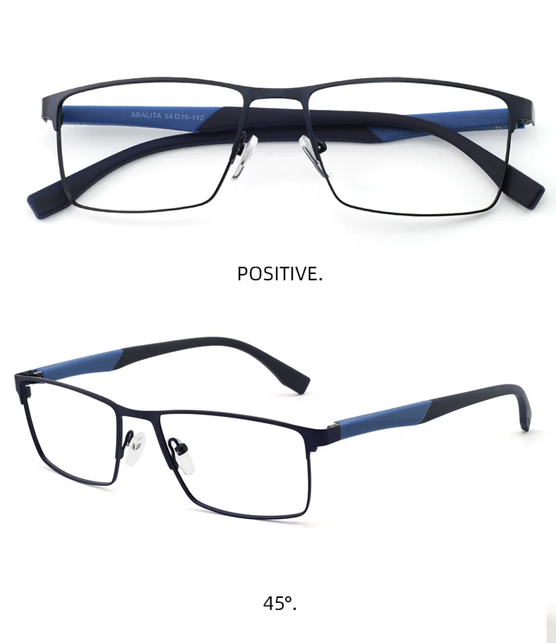 Blue Light Glasses Frame Men Square Eyewear Fashion Metal Eye Myopia Prescription Eyeglasses Acetate Legs Male Optical Frame