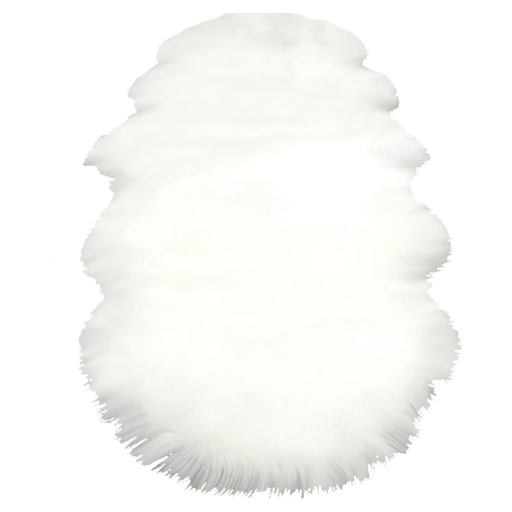 White round Ковры из овчины и искусственного меха для дома, спальни, детей, гостиной, стула, теплые, высокое качество, Нескользящие, белый, серый - Цвет: White round