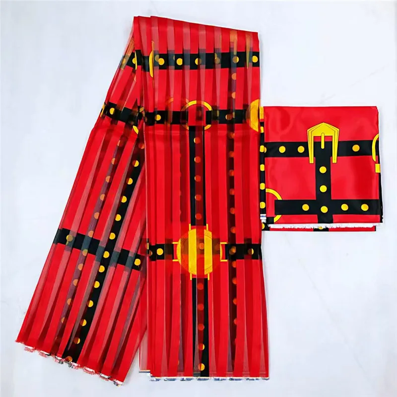 

African wax ribbon silk wax ankara 2019 satin fabric 4 yards audel/modell cotton fabric for dress +2 yards chiffon TJ102613