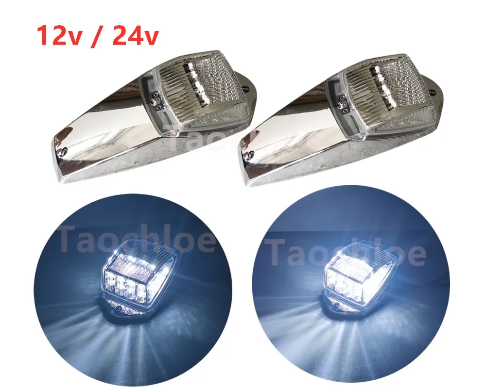 2Pcs 17Led Bianco 12V Car Pickup Truck Doom Lamp Truck Cab Marker Light 24V Semirimorchio Heavy Duty Top Light Per Scania Truck