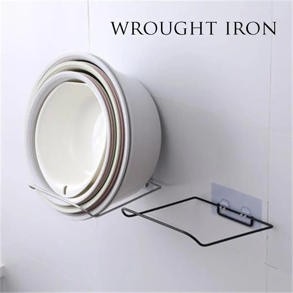 Punch-free Washstand Washbasin Stand Kitchen Storage Shelf Wall Mounted Rack for Bathroom Kitchen