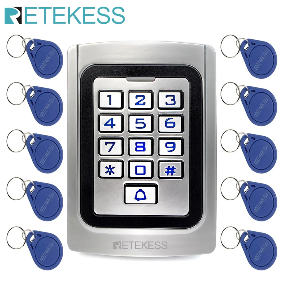 RETEKESS T AC04 Keypad Door Access Control system IP68 Waterproof Metal case Silicon Security Entry Door Reader RFID 125Khz EM|Access Control Kits| - AliExpress