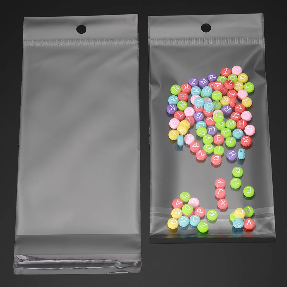 100pcs Multiple Size Clear Self-adhesive Cello Cellophane Bag Self Sealing Plastic Bags for Candy Packing Resealable Bag Jewelry
