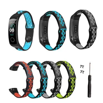 

Two-Color Silicone Breathable Sport Wrist Strap Watch Band for Huawei Honor Band 5/4 Smart Watch Bracelet Accessories 95AF