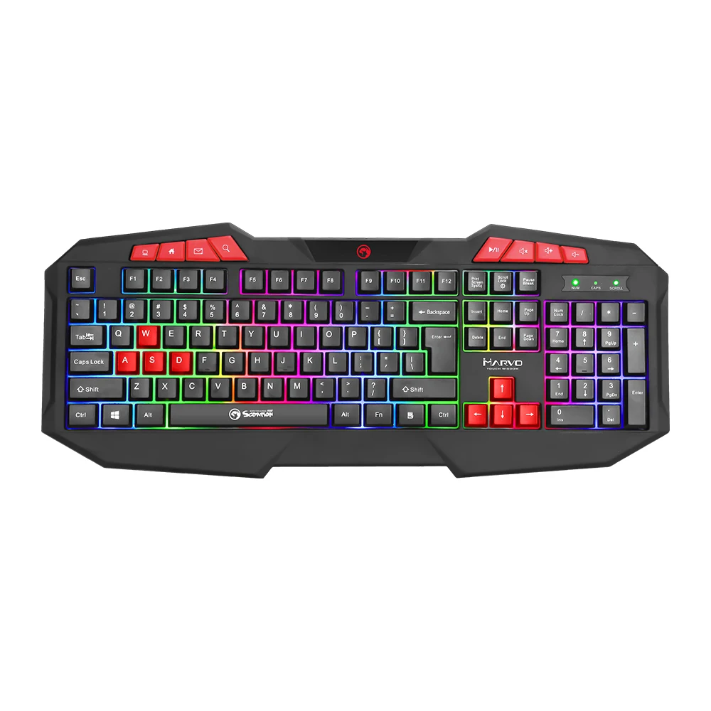 

MARVO K602 Gaming Keyboard Rainbow Backlight 112 Keys Wired Membrane Keyboard For Computer