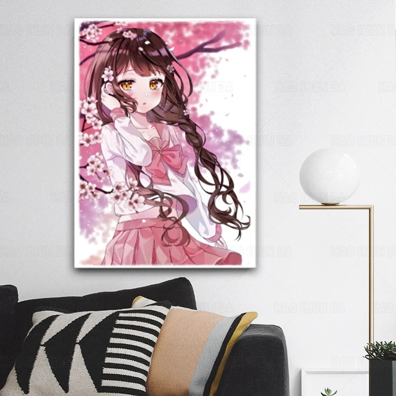 5 peças hd super fofo anime menina imagens células em trabalho anime poster  arte tela pinturas de parede para as meninas quarto decoração de parede -  AliExpress