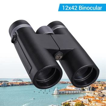 

12x42 Binoculars Telescope BAK4 Waterproof Super-Multi Coating High Power Prism Optics HD for Camping Hunting Tools
