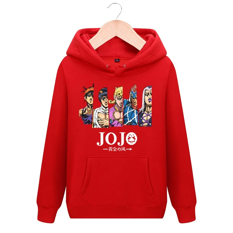 Высокое качество Q унисекс с рисунком из аниме JoJo невероятное приключение Goldenwind с капюшоном DIO Giorno Giovanna хлопок Повседневное пуловер с капюшоном - Цвет: 1