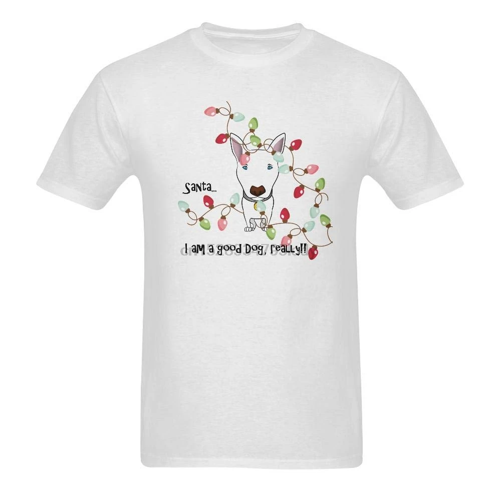 

Bull Terrier Shop USA Santa - I'm a Good Dog Really!! Men's Christmas White T-Shirt