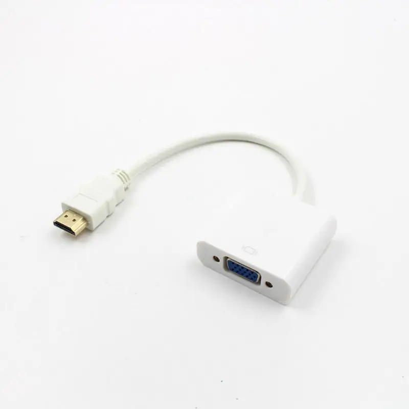 Белый HDMI в VGA кабель конвертер цифровой аналоговый HD 1080P для ПК ноутбука планшета LX9A - Цвет: Белый