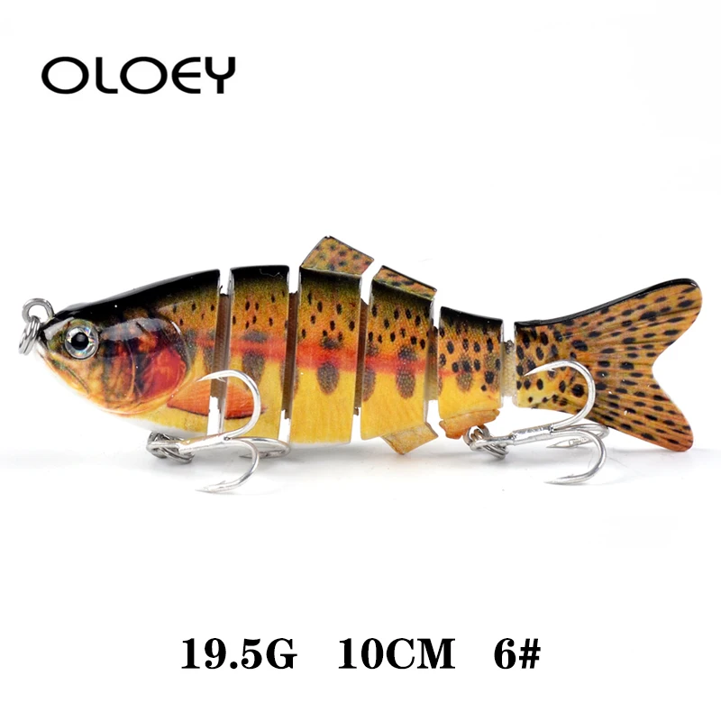 

OLOEY 10cm 19.5g Sinking Wobblers Fishing Lures Jointed Crankbait Swimbait 6 Segment Hard Artificial Bait Fishing Tackle Lure