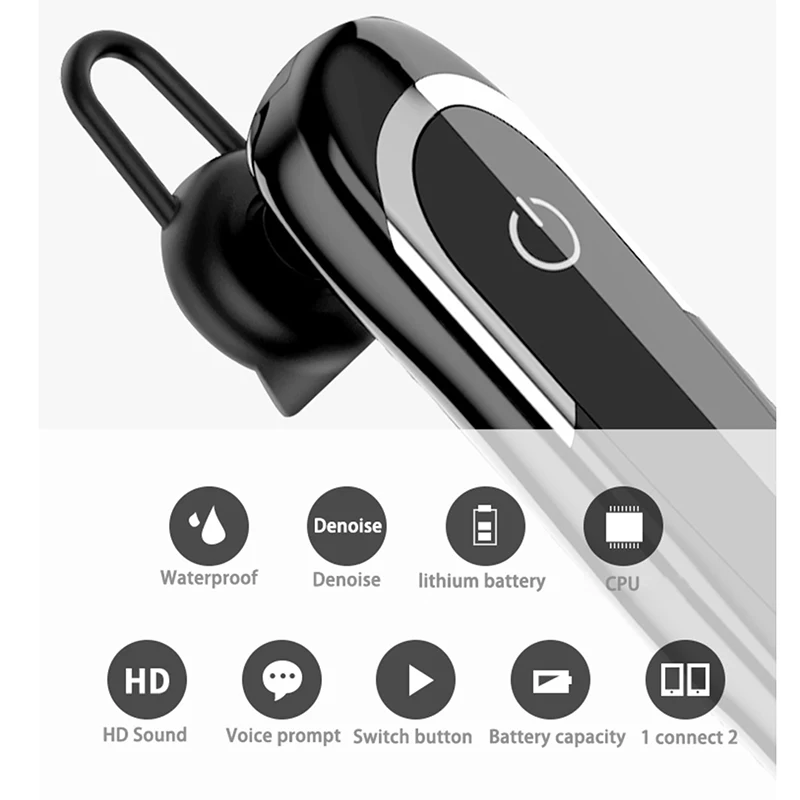 Беспроводные bluetooth-наушники Hands-Free, bluetooth-гарнитура, наушники-вкладыши с микрофоном, чехол для наушников для телефона, ПК