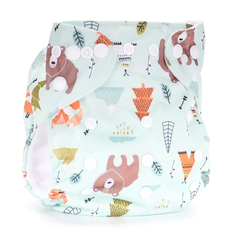 Baby Cloth Diapers Reusable Nappies Character Unisex Baby Care Pants Waterproof Pocket Cloth Diaper Baby Shower Gifts - 2
