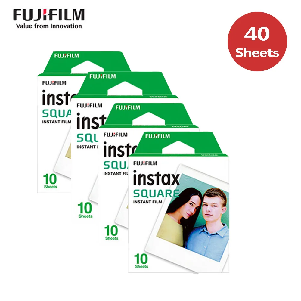 Фотобумага Fujifilm Instax квадратная пленка 10-100 листов для Fuji Instax квадратная SQ6 SQ10 SQ20 для смартфона Instax SP-3 - Цвет: 40 Sheets