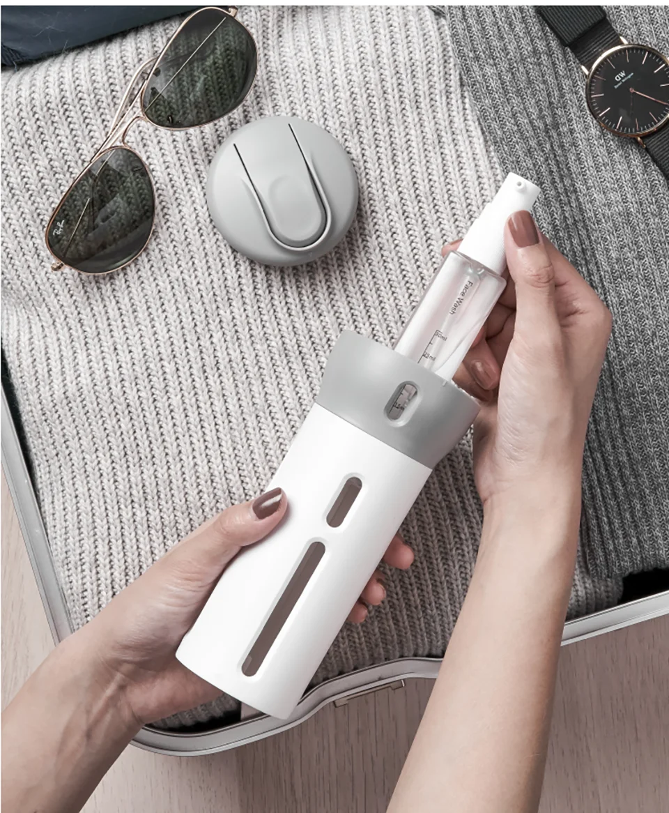 Портативный дозатор лосьона 4 в 1, лосьон, шампунь, гель для душа, бутылка для косметики, герметичные вращающиеся бутылки для путешествий