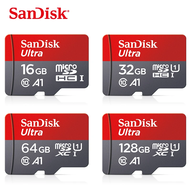 100% Original SanDisk Micro SD Card 16gb 32gb 64gb 128gb Class10 TF Card Max 98Mb/s memory card microSD UHS-3 A1 flash card 64 gb memory card Memory Cards