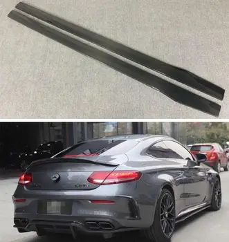 

REAL CARBON FIBER SIDE BODY SKIRTS KIT LIP COVER FOR Mercedes-Benz W205 Coupe 2door C63 C200 C220 C260 C300 2015-2020