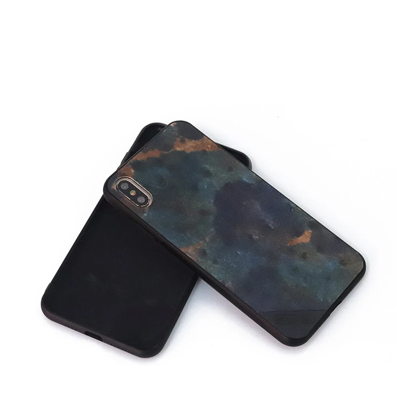 Кожаный чехол для телефона iPhone XS Max стерео точка x xs xr двухцветный процесс 6 7 8 s plus винтажный кожаный HUAWEI p30 pro samsung s10 - Color: blue