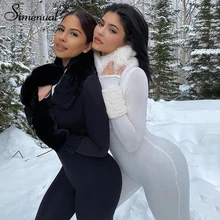 Simenual Casual Fitness Workout Active Wear Jumpsuits Solid Long Sleeve Skinny Bodycon Sporty Rompers Womens Jumpsuit Fashion Simenual Casual Fitness Workout Active Wear Jumpsuits Solid Long Sleeve Skinny Bodycon Sporty Rompers Womens Jumpsuit Fashion