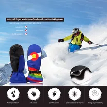 Зимние мужские и женские теплые уличные перчатки для лыжного спорта перчатки для сноуборда водонепроницаемые теплые флисовые мотоциклетные снегоходные перчатки для верховой езды