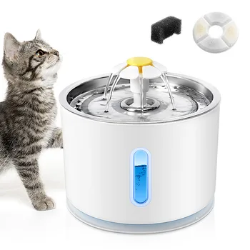 

Cat Water Fountain 81oz/2.4L LED Pet Fountain Stainless Steel Automatic Drinking Water Dispenser for Cats, Dogs, Other Pets