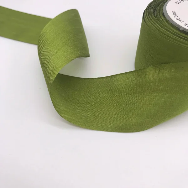 32 мм шелковые атласные ленты тутового цветок из шелковой ленты-украшения ремесла-свадебное украшение-подарок Рождество Diy ручной работы - Цвет: green2