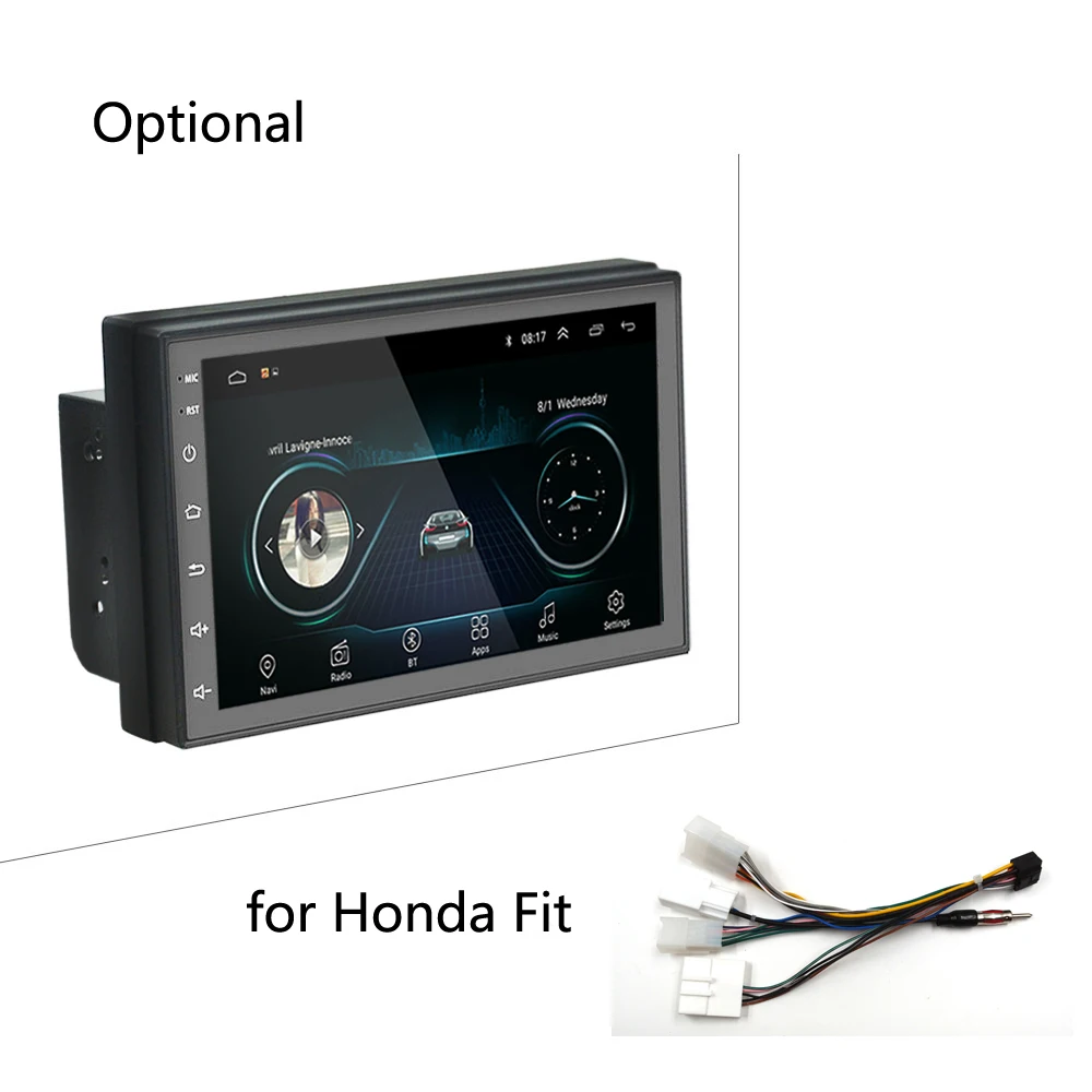 Автомобильный мультимедийный плеер Andriod gps навигация 2DIN HD Авторадио WiFi USB FM 2 Din " автомобильный аудио Радио стерео резервный монитор - Цвет: with fit cable
