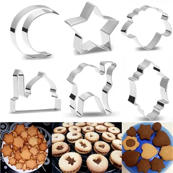 

EID MUBARAK Cookie Cutter Set Moon Star Biscuit Mold Happy Eid Party Cake Baking Tools Ramadan Decoration Party Supplies