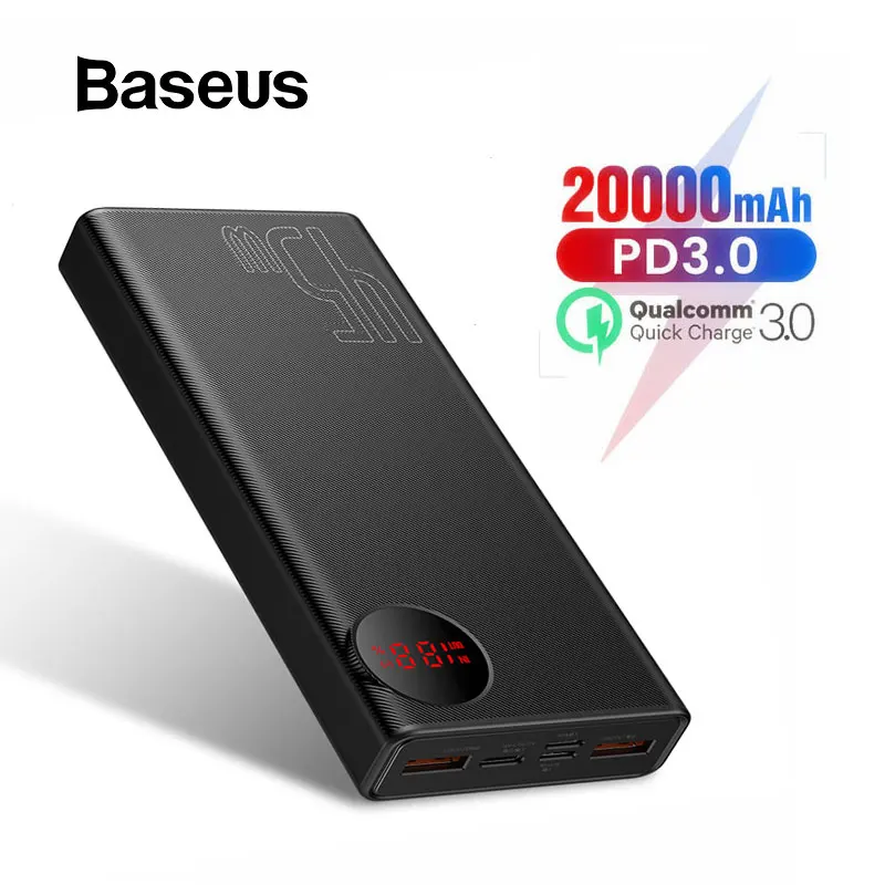 Baseus power Bank 20000 мАч Быстрая зарядка 3,0 PD 3,0 Быстрая Зарядка power bank для iPhone Xiaomi samsung Внешнее зарядное устройство